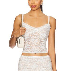 NEW Runaway The Label Ava Top in White Lace Cami Camisole Crop Tank Small S
